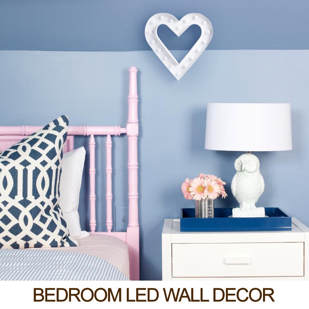 Bright Zeal 12 Inch LED Heart Marquee Light with Timer - Large Valentine's Day Decor for Home, Office & Wedding Reception - Romantic White Wedding Ceremony Lighting for Proposals, Anniversaries & Parties