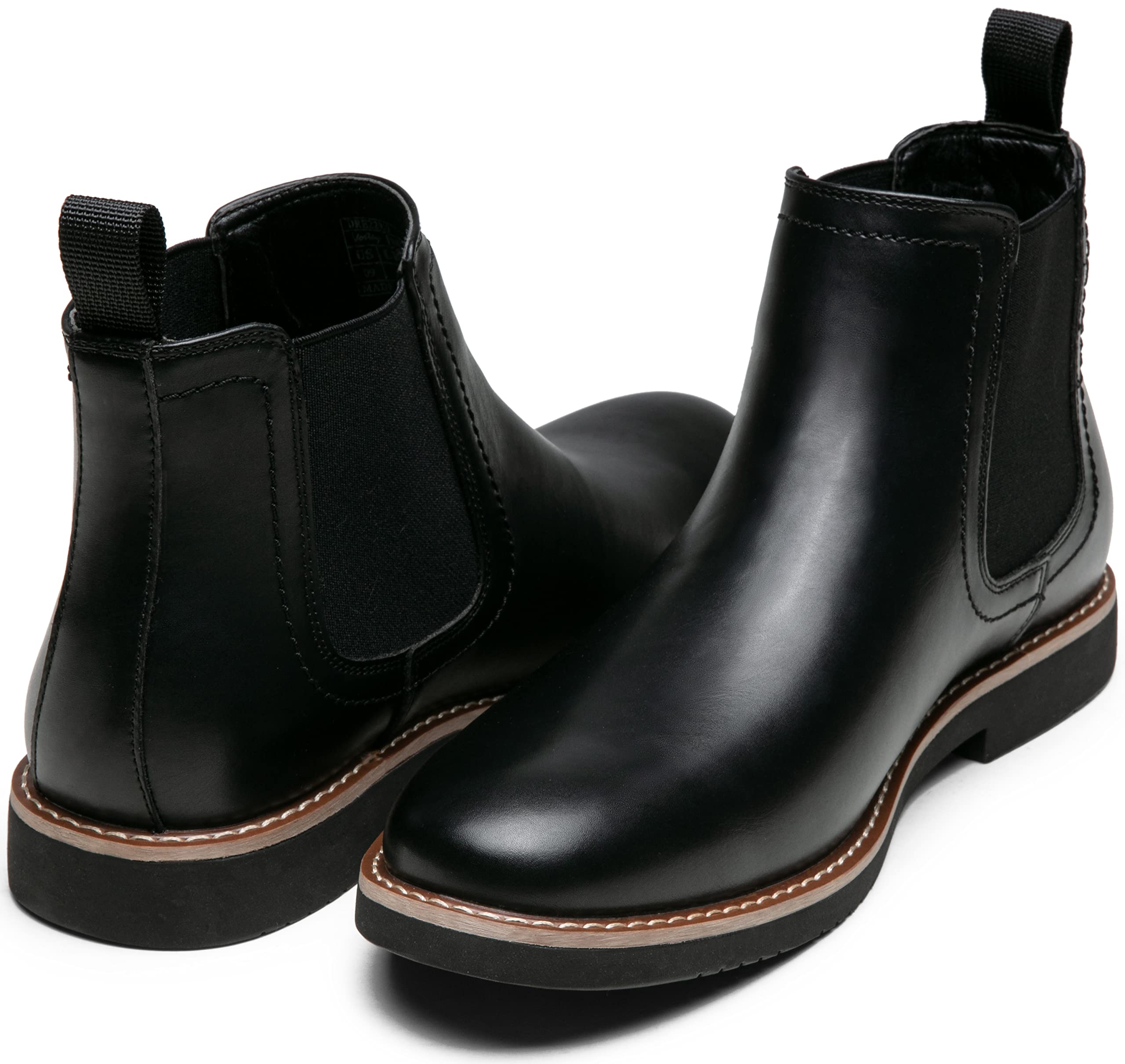 Vostey Men's Chelsea Boots - Classic Slip On Ankle Dress Boots in Black | Comfortable Casual Shoes for Work, Office & Everyday Wear