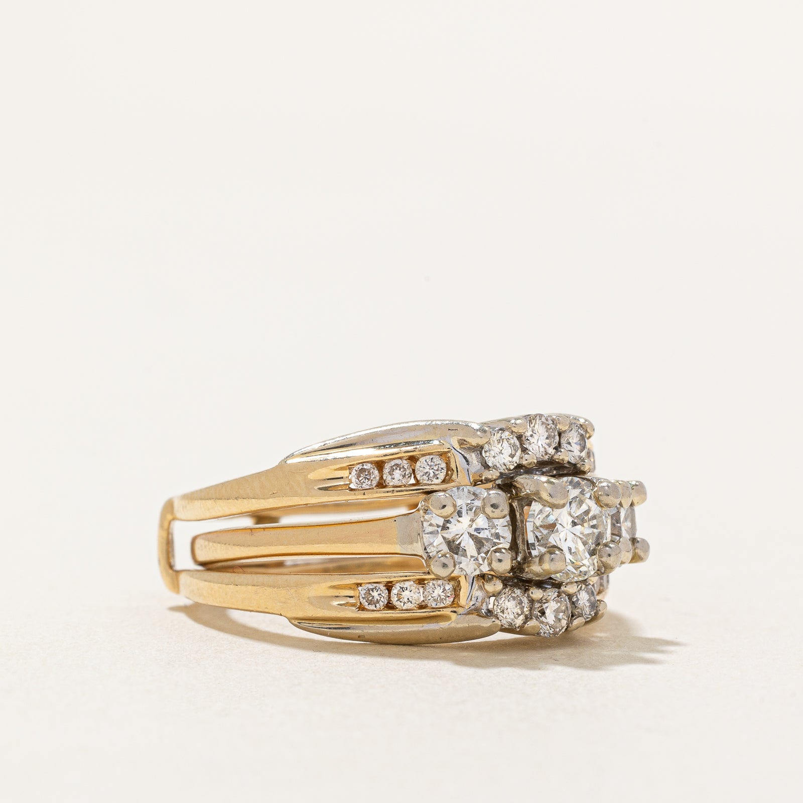 14K White Gold Diamond Three Stone Engagement Ring - 0.46 Carat Total Weight | Size 6 | Perfect for Wedding, Proposal & Anniversary Gifts