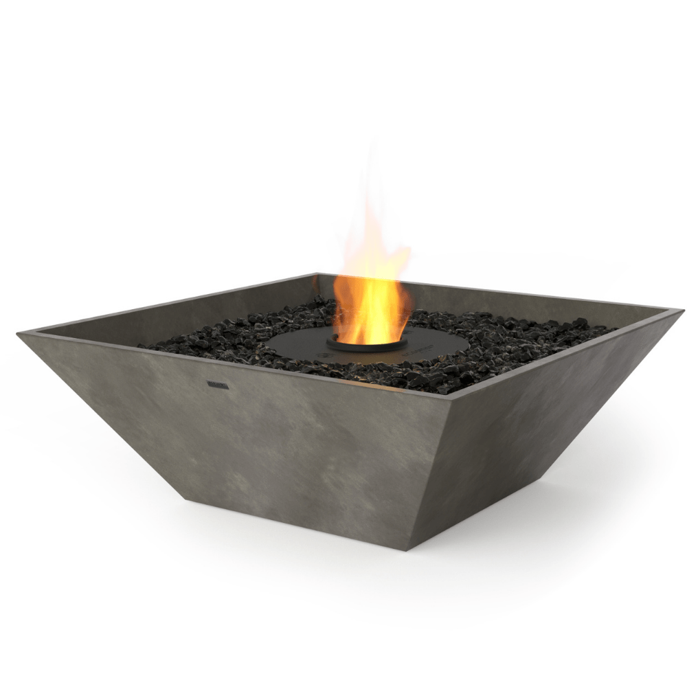 EcoSmart Fire Nova 850 33-Inch Square Concrete Ethanol Fire Bowl - Modern Outdoor Fire Pit for Patio, Garden, and Backyard Decor