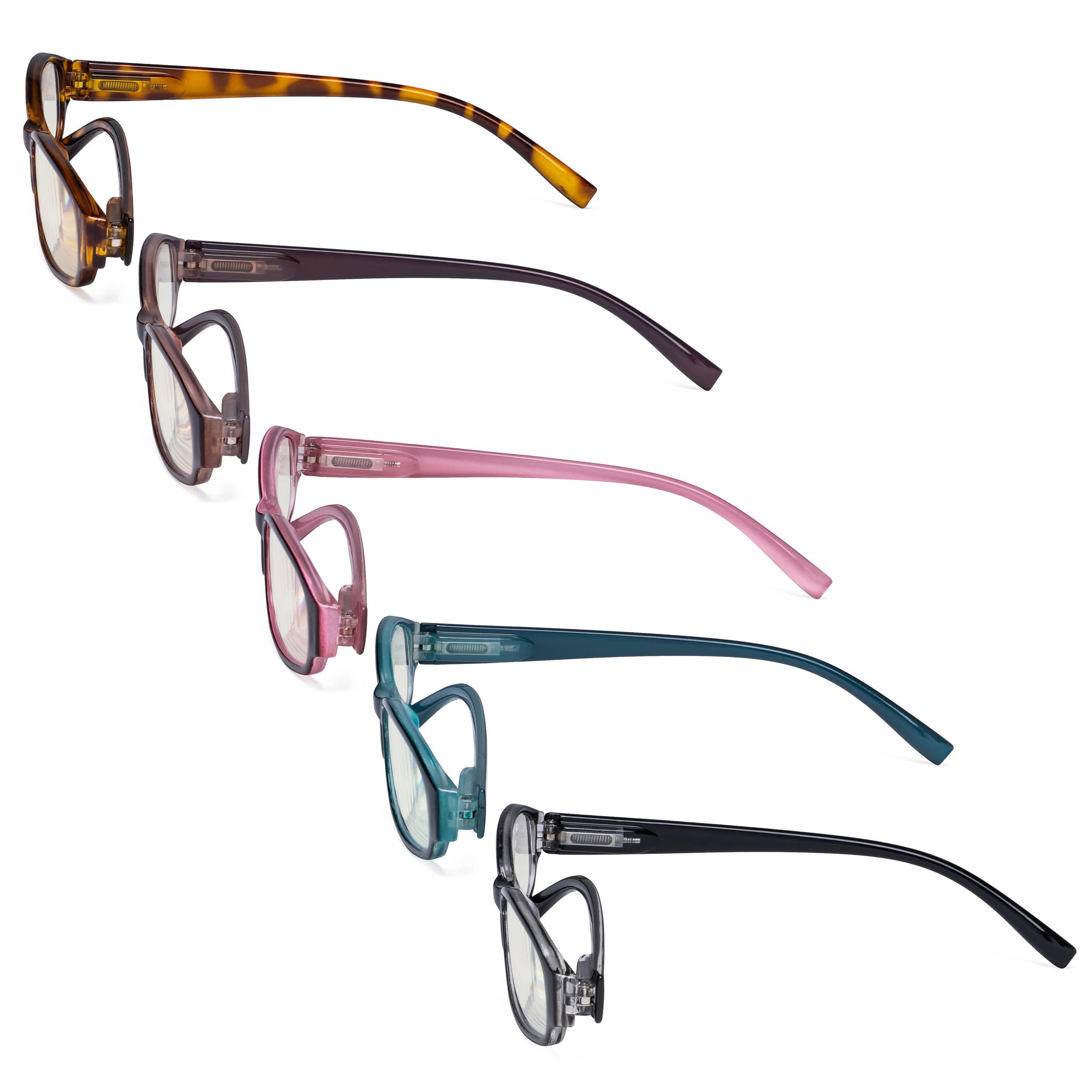 Eyekepper 5 Pack Blue Light Blocking Glasses for Women - Anti Eye Strain Computer Glasses +2.25 Reading Glasses - Perfect for Office Work, Gaming & Screen Time
