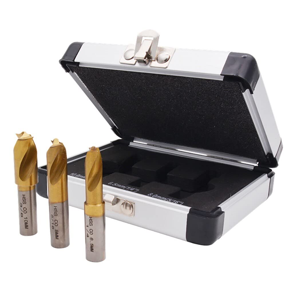 High-Speed Steel Cobalt Titanium Welding Drill Bit Set - Durable Spot-Weld Cutter Tool Kit for Metalworking (Silver) | Perfect for Automotive Repair, Metal Fabrication & DIY Projects