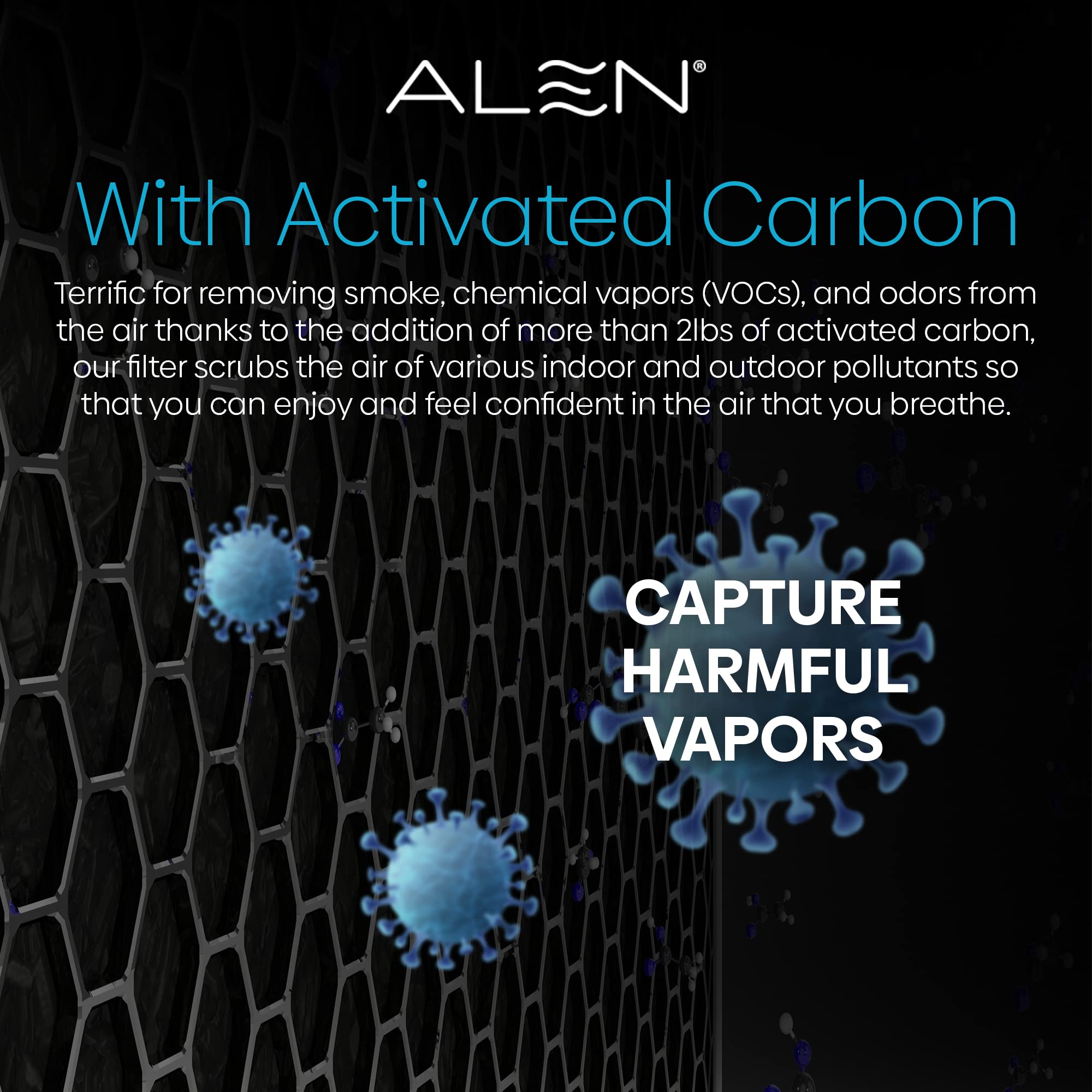 Alen FL40-H VOC/Smoke Replacement HEPA Filter for BreatheSmart 45i & Flex Air Purifiers - Captures Allergens, Mold, VOCs & Smoke - 1 Pack - Perfect for Allergy Relief & Cleaner Air in Bedrooms & Living Rooms