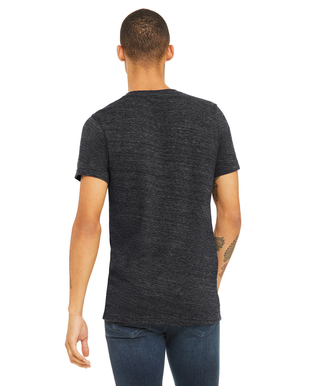 Bella + Canvas 3655C Unisex Textured Jersey V-Neck T-Shirt - Soft Cotton Comfort Fit for Men & Women - Perfect for Casual Wear, Layering & Everyday Outfits