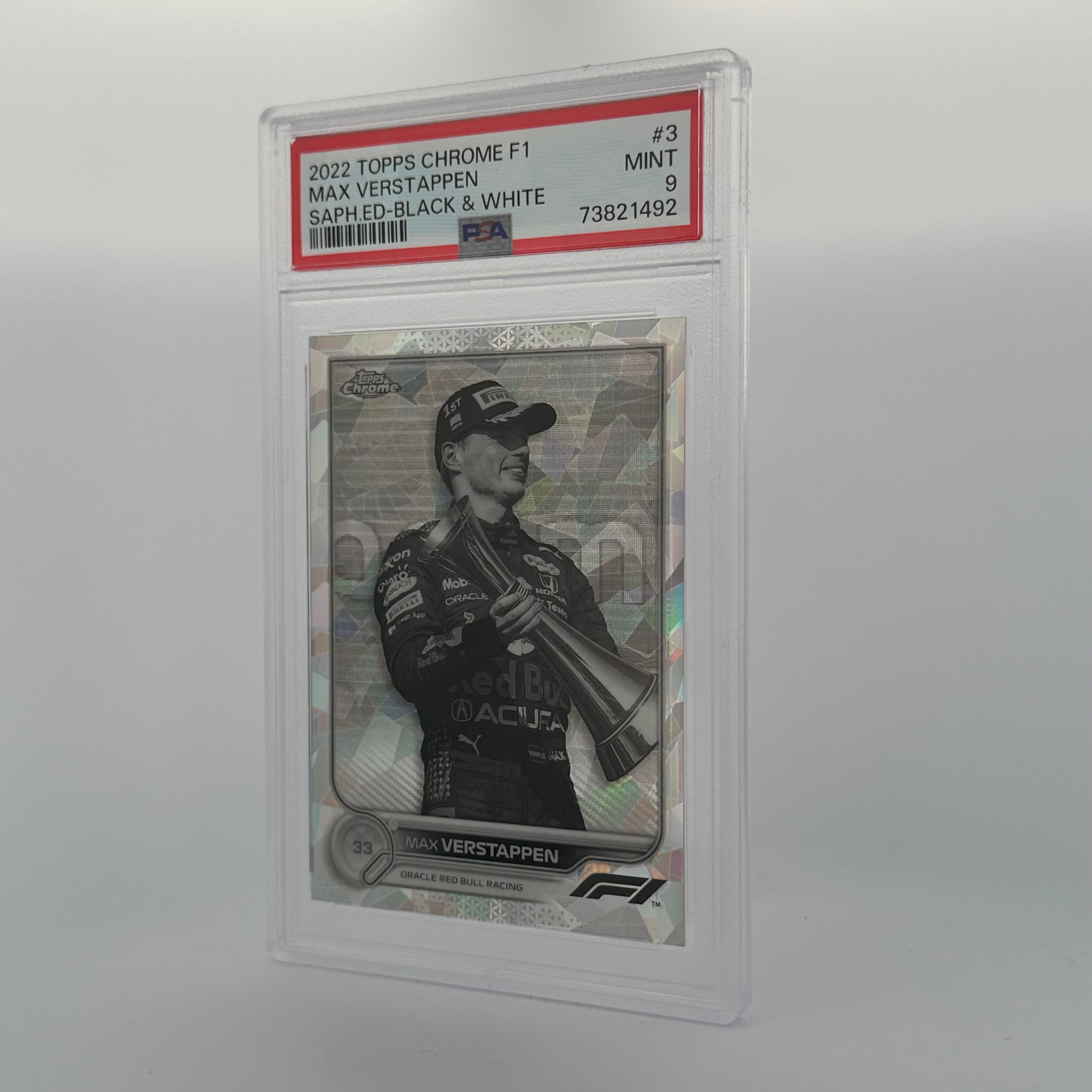 PSA 9 Graded Max Verstappen #3 2021 Sapphire Edition SSP Black & White F1 Racing Card - Perfect for Collectors, Sports Memorabilia Displays & Formula 1 Fan Gifts