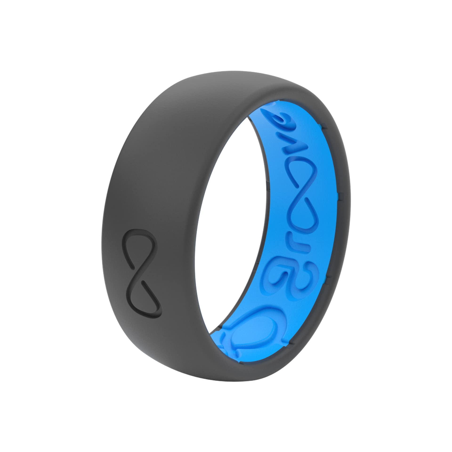 Groove Life Solid Silicone Ring for Men - Breathable Comfort Fit Wedding Band with Unique Design & Lifetime Warranty - Perfect for Active Lifestyle, Gym, Swimming & Outdoor Adventures