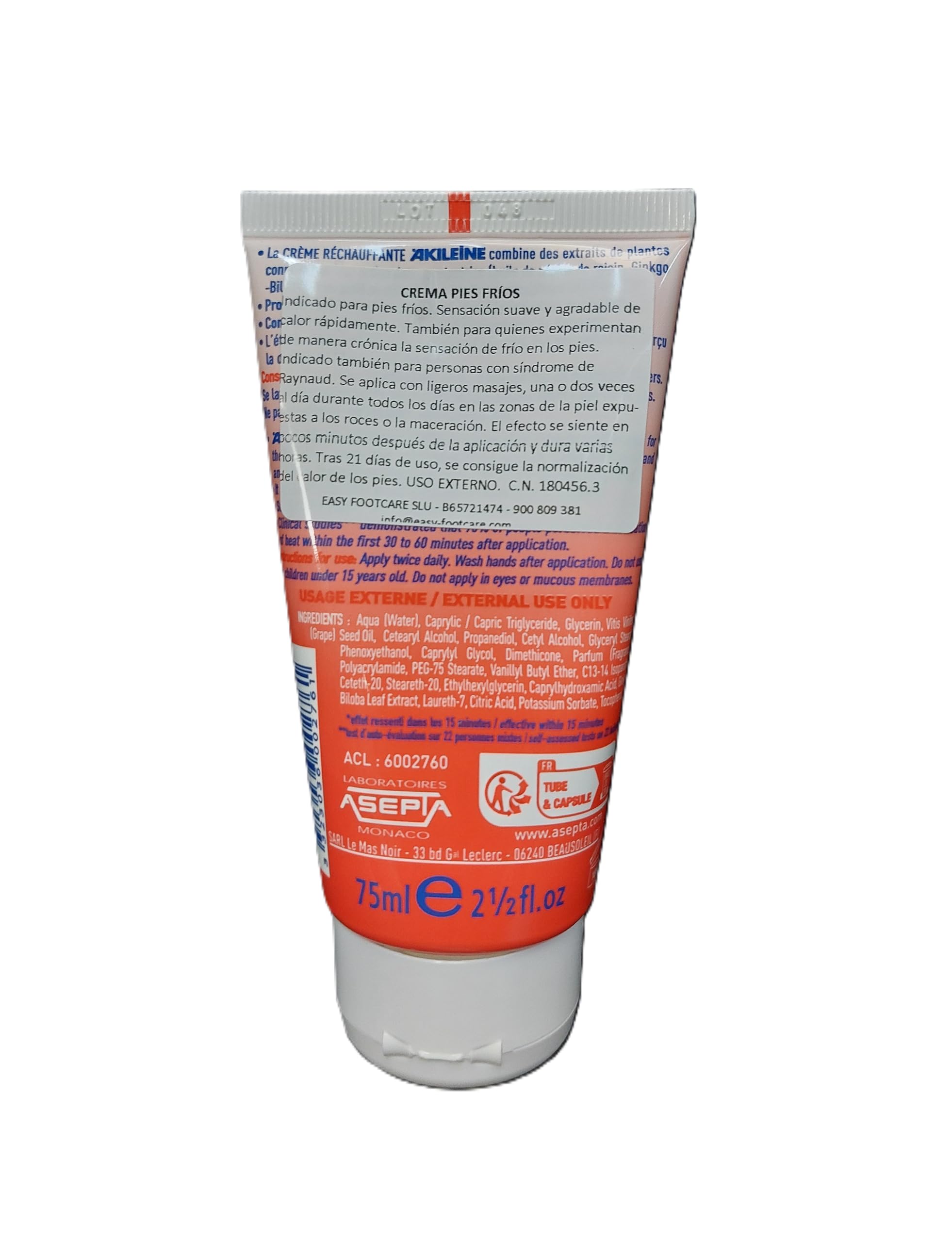 Cold Feet Warming Cream - 75ml Foot Warmer Lotion for Winter & Cold Weather - Relieve Cold Feet & Improve Circulation for Outdoor Activities, Hiking & Snow Sports