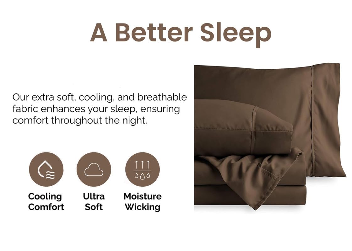 600 Thread Count Percale Cotton Sheets Full Size - Ultra Soft & Breathable Deep Pocket Bed Sheets Set for Full Size Beds | Perfect for Hot Sleepers & All-Season Comfort