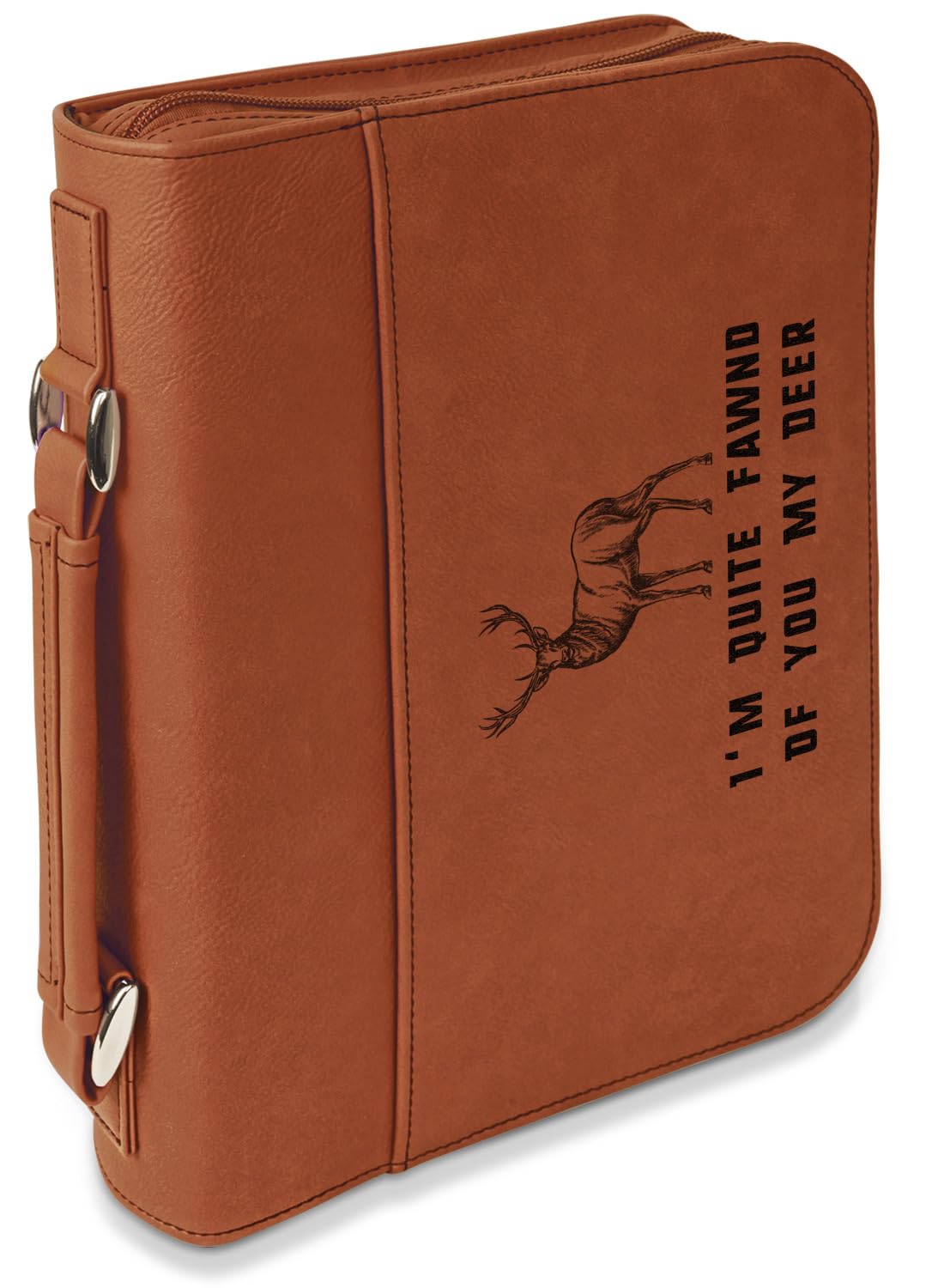 Personalized Deer Bible Cover with Handle & Zipper - Large for Church & Travel