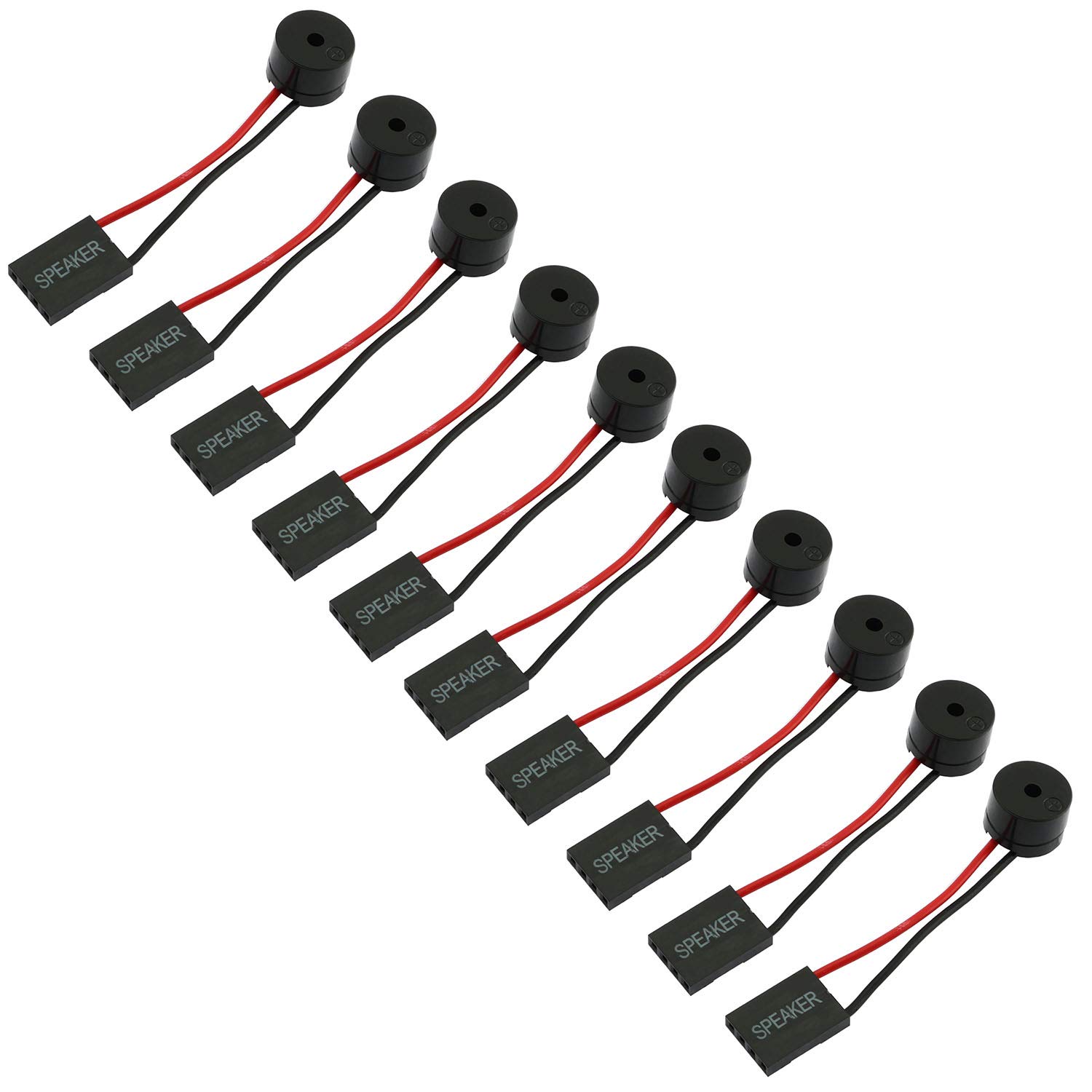 10-Pack Mini 4-Pin PC Internal Speaker - Computer Case Motherboard Buzzer Alarm for DIY Builds & Troubleshooting (Beep Codes, Hardware Diagnostics)