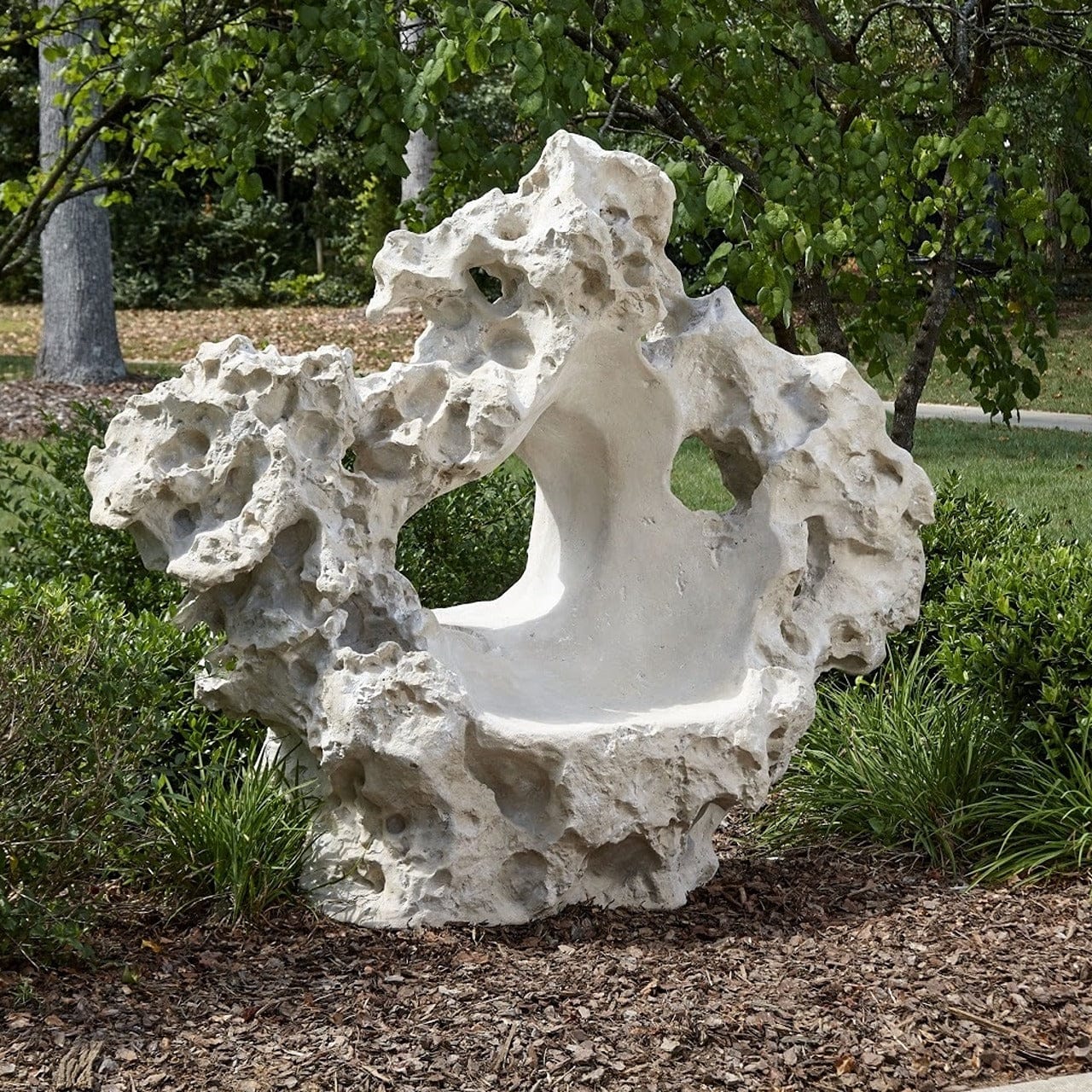Large Roman Cast Stone Garden Bench Sculpture - Outdoor Decorative Seating for Patio, Garden, and Landscape Design