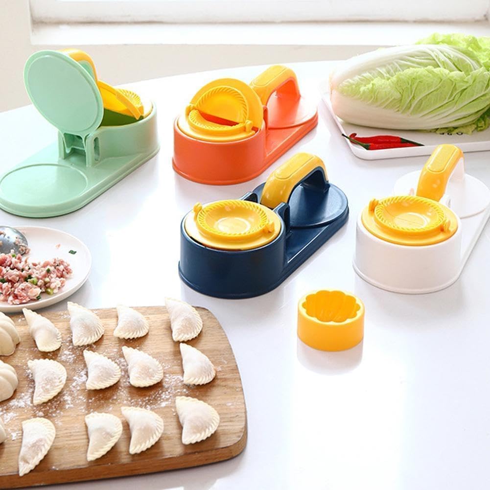 3 in 1 Dumpling Maker - Manual Dough Presser & Dumpling Wrapper - Perfect for Homemade Dumplings, Wontons & Pastries - Ideal for Asian Cooking, Family Meals & Party Snacks