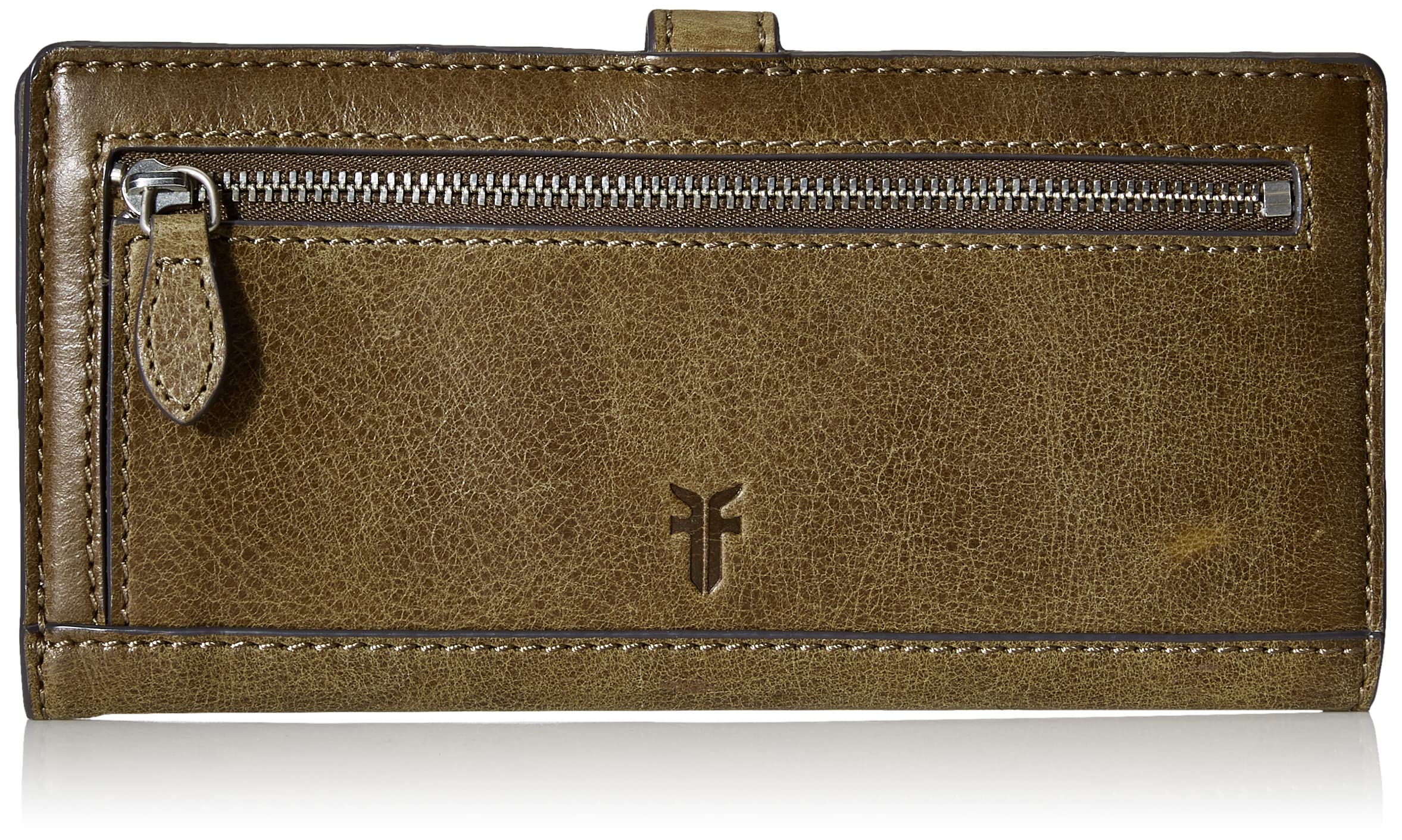 Frye Reed Slim Wallet for Men - Genuine Leather Minimalist Front Pocket Wallet - Khaki Color - Perfect for Everyday Carry & Travel
