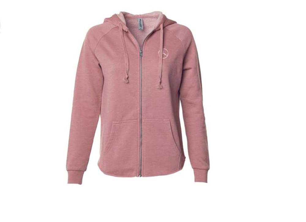 Mercedes Benz Women's Star Hoodie Full-Zip Sweatshirt Jacket - Pink Dusty Rose | Casual Streetwear, Lounge Wear & Winter Fashion for Women