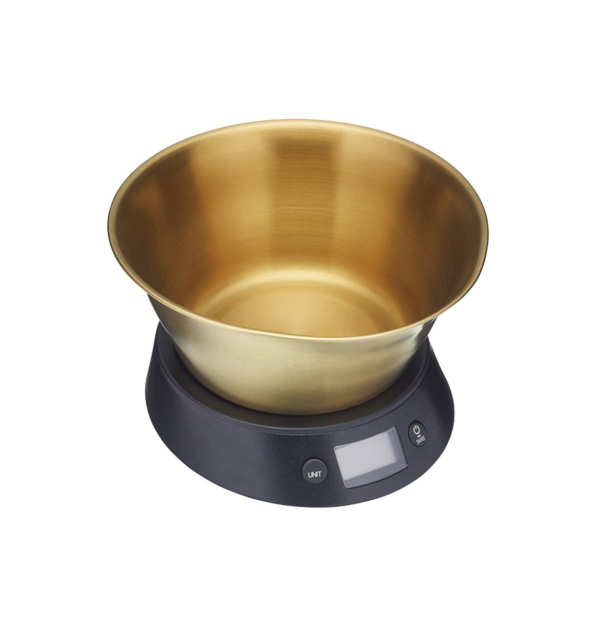 Premium Electronic Dual Dry and Liquid Kitchen Scale with Brass Finish Bowl - Perfect for Baking, Cooking, and Coffee Brewing