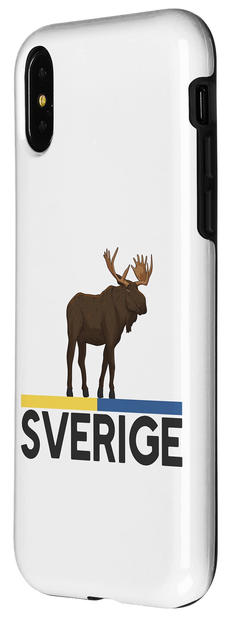 iPhone X/XS Sweden Flag Sverige Moose Design Protective Case - Durable Slim Cover for iPhone X/XS with Swedish Theme - Perfect for Travel, Gifts & National Pride