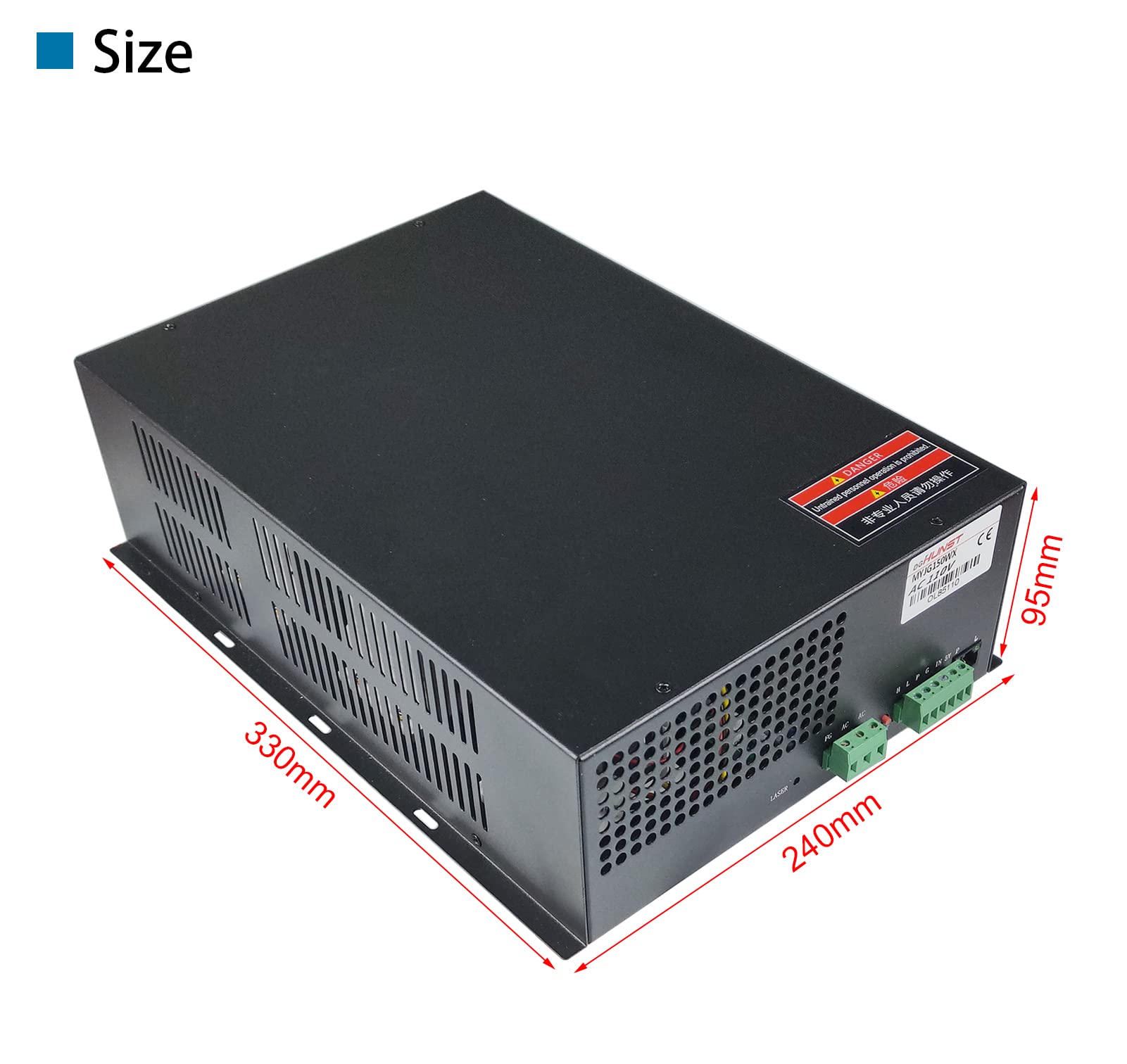 130W CO2 Laser Power Supply for 130W 150W Laser Tube - Compatible with Laser Cutting Machines MYJG-150 - Ideal for DIY Projects, Metal Engraving & Wood Cutting
