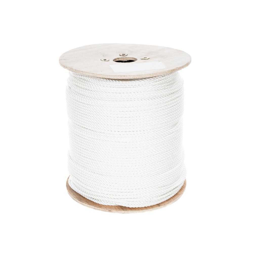 Premium Twisted Polyester Rope - White - 1/4 Inch x 600 Feet - Low Stretch & High Strength - Moisture, Oil & Abrasion Resistant - Ideal for Rigging, Winching, Truck Tie-Downs, Marine Use & DIY Crafts - Heavy-Duty Outdoor & Industrial Applications
