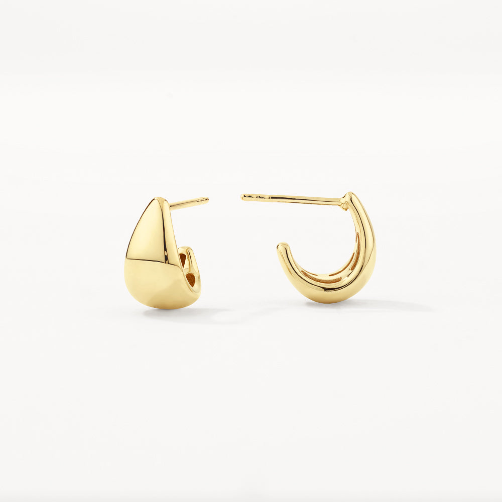 10k Gold Dome Huggie Stud Earrings for Women - Minimalist Hoop Earrings for Everyday Wear, Gift Giving & Special Occasions