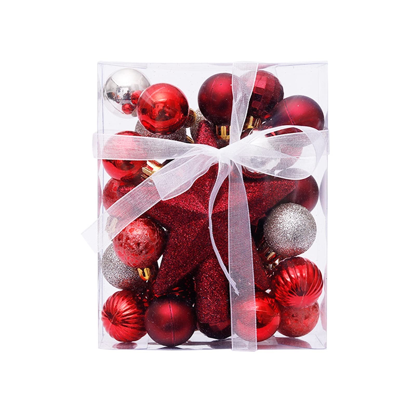 DLZYQ Christmas Ornaments Set - Red and Gold Baubles for Holiday Tree Decorations | Perfect for Xmas Party, Home, Office & Festive Decor