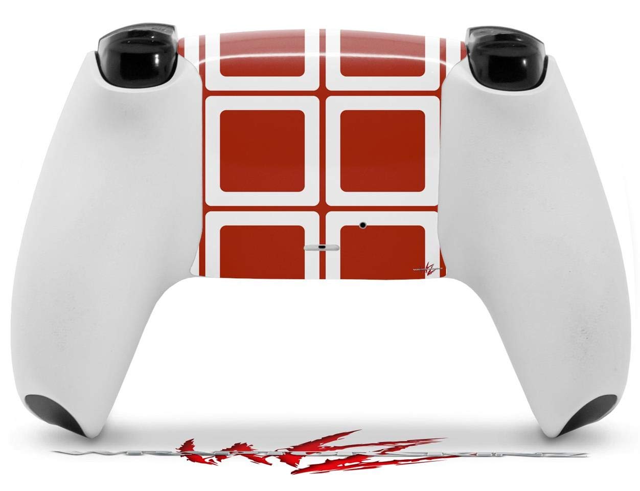 PS5 DualSense Controller Skin Wrap - Squared Red Dark for Gaming Protection