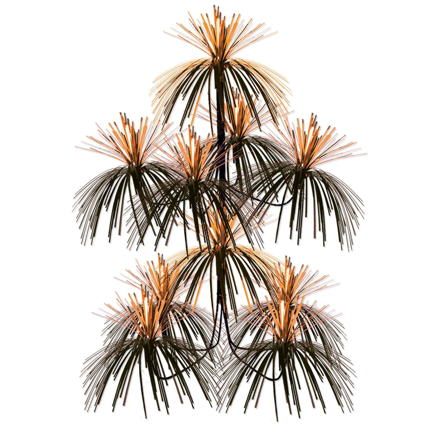 12 Pack Beistle Halloween Firework Chandelier Decorations - Orange & Black Hanging Party Decor for Halloween, Parties, and Home Decor