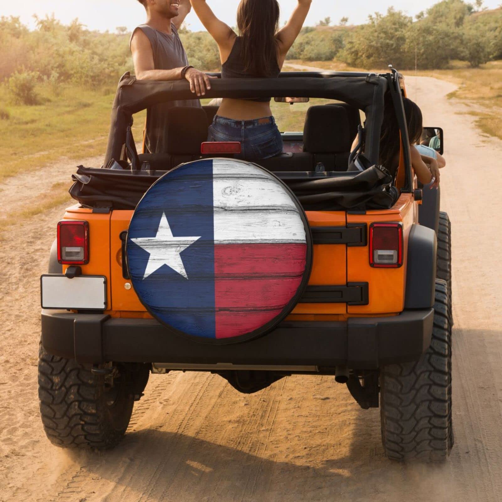 Texas Flag Spare Tire Cover - 17 Inch Dust-Proof Wheel Protector for Trailers, RVs, SUVs & Trucks | Durable Waterproof Accessory for Camping, Off-Road & Travel Adventures