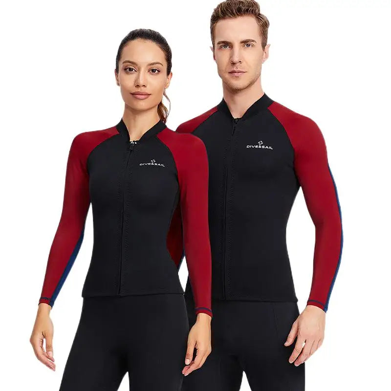 1.5mm Split Warm Diving Suit Long Sleeve - UV Protection Snorkeling & Surfing Wetsuit - Jellyfish Proof Swimwear for Women & Men | Perfect for Scuba Diving, Beach Swimming and Water Sports