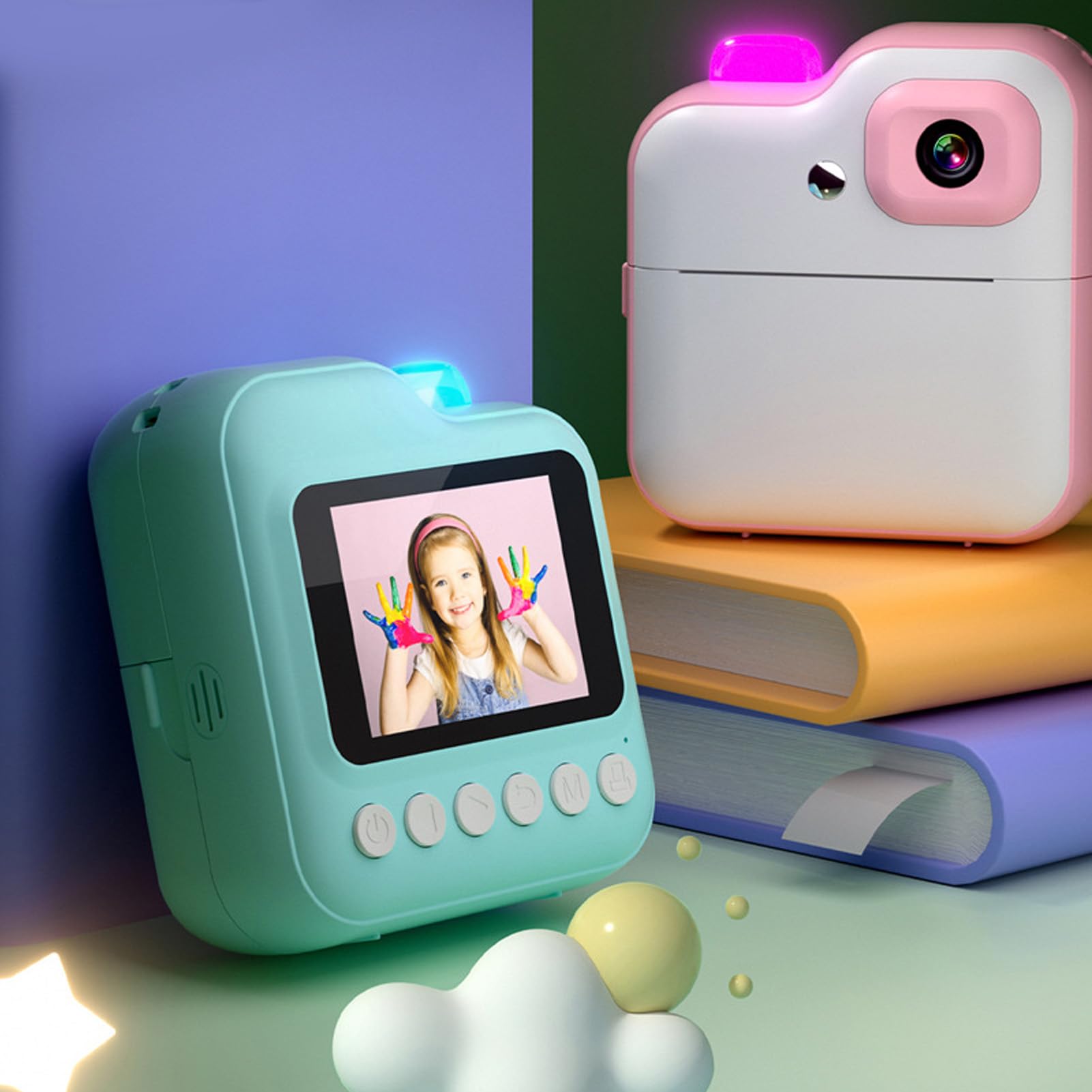 48MP HD Instant Print Camera for Kids - 2.4in Screen Digital Zooming Children's Camera with Selfie Mode, 800mAh Battery & Fun Photo Frames | Perfect for Birthday Gifts, Travel Souvenirs & Family Memory Keeping