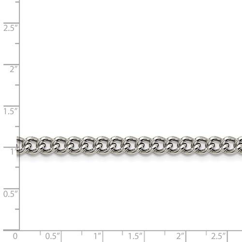 5.3mm Stainless Steel Round Curb Chain Necklace for Men & Women - 22