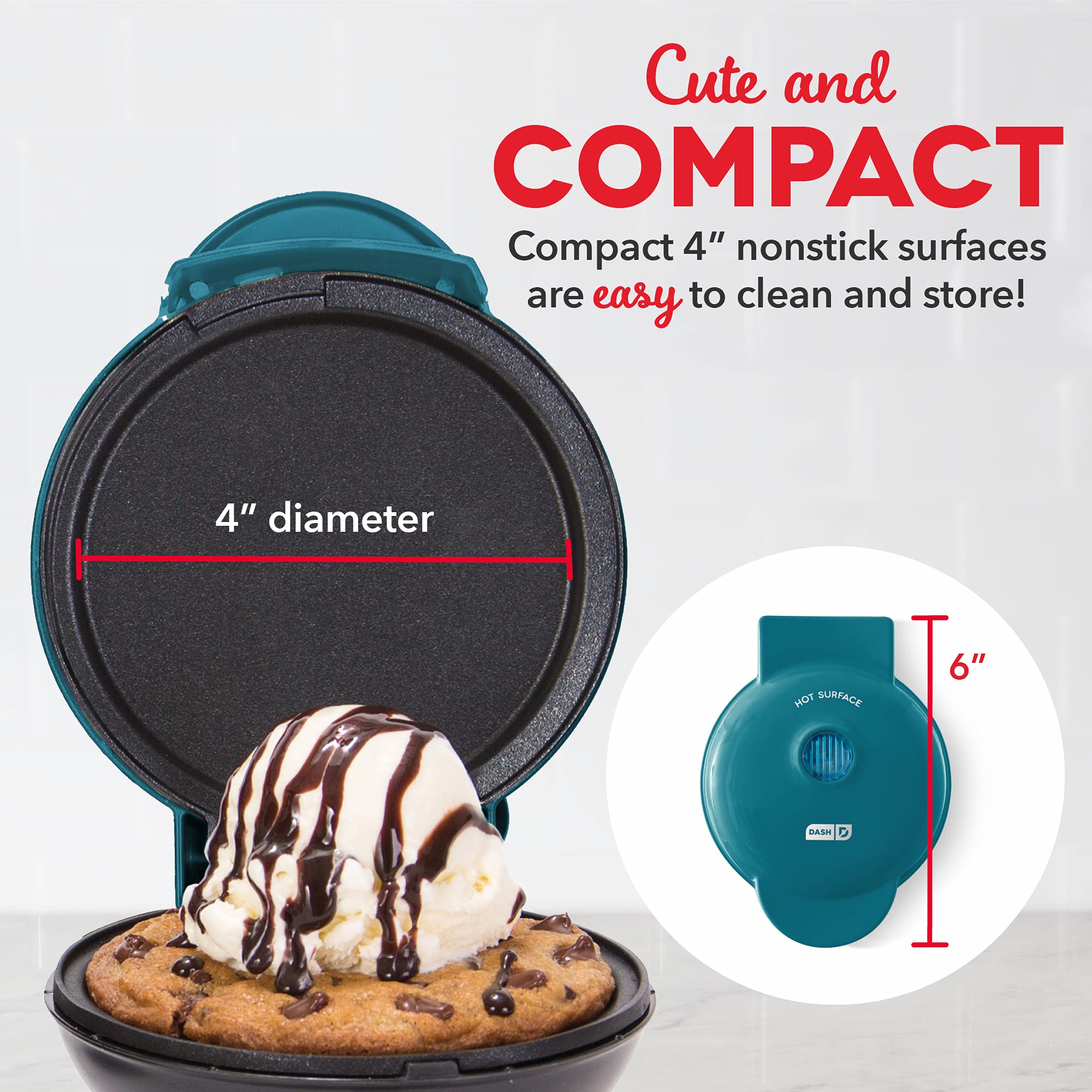 DASH Mini Waffle Maker 3-Pack Gift Set - Mini Round Waffle Iron, Heart Waffle Maker & Mini Griddle for Pancakes - Perfect for Breakfast, Desserts & Kids Snacks - Compact Kitchen Appliances for Small Spaces