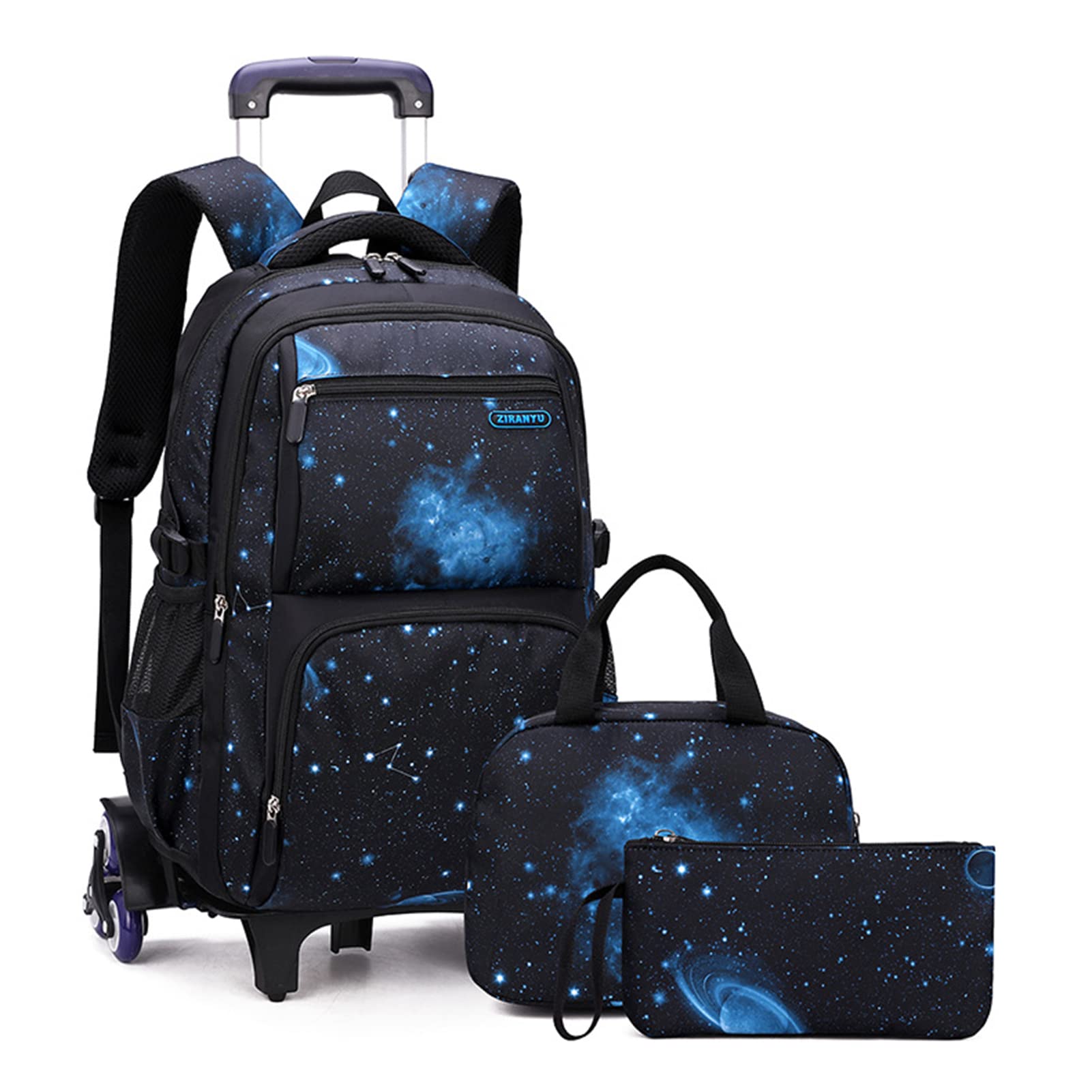**Kids Rolling Backpack with Wheels - Durable Wheeled School Backpack for Boys & Girls, Includes Lunch Bag & Pencil Case - Perfect for Travel, School & Daily Use**