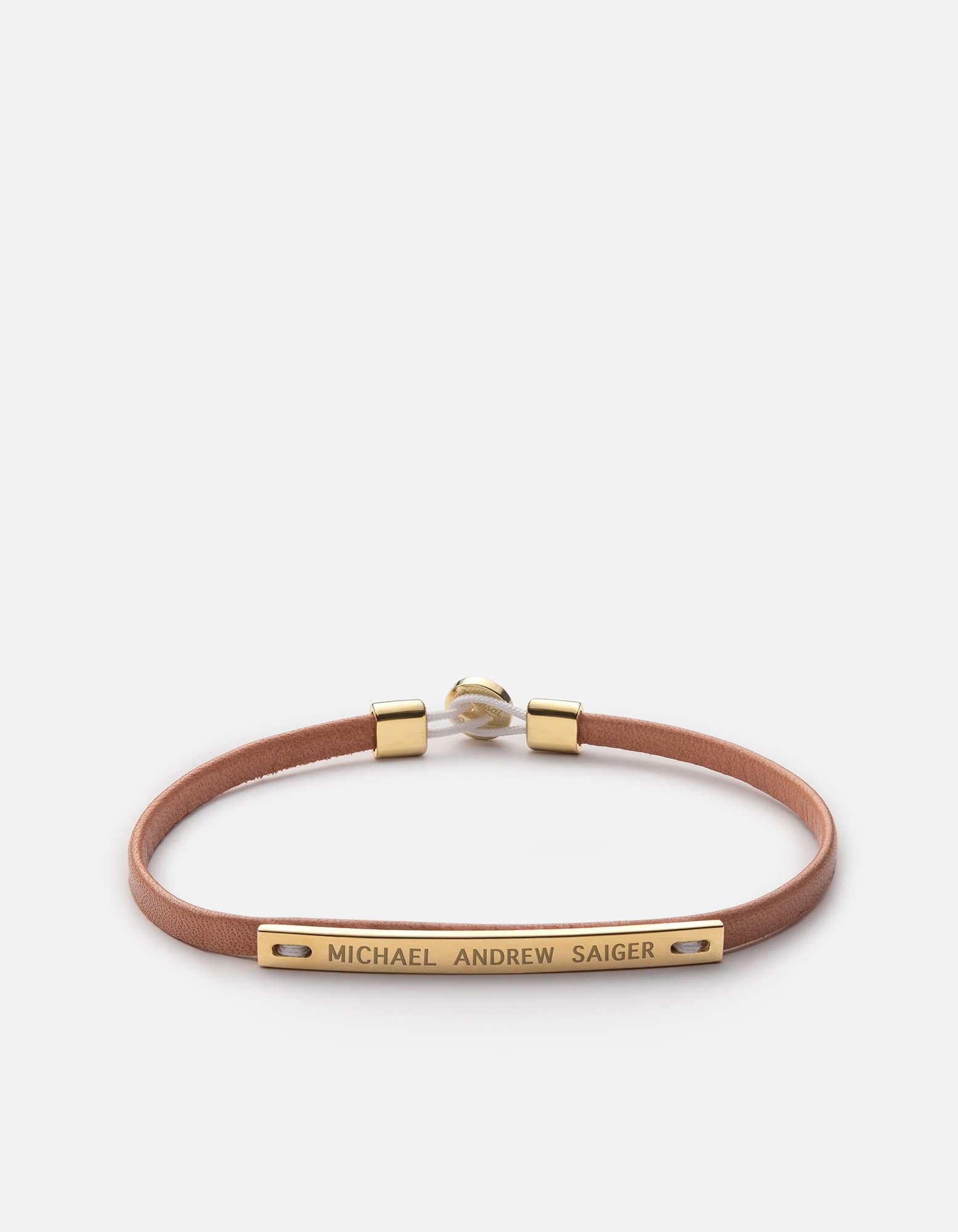 Nexus ID Leather Bracelet - 18K Gold Vermeil Adjustable Wristband for Men & Women | Perfect for Everyday Wear, Gifts & Special Occasions