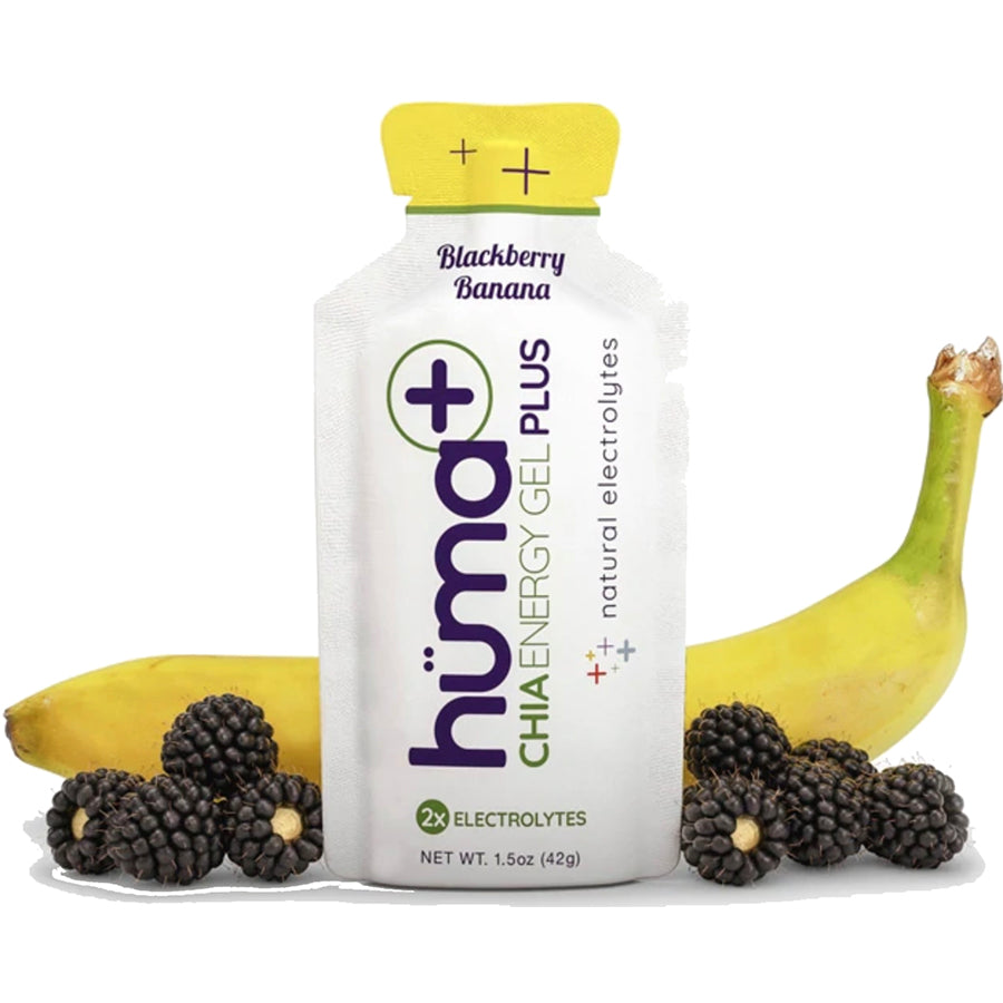 HUMAGEL PLUS Blackberry Banana Flavor - Delicious & Nutritious Energy Gel for Runners, Cyclists & Athletes - Perfect for Endurance Training & Workouts