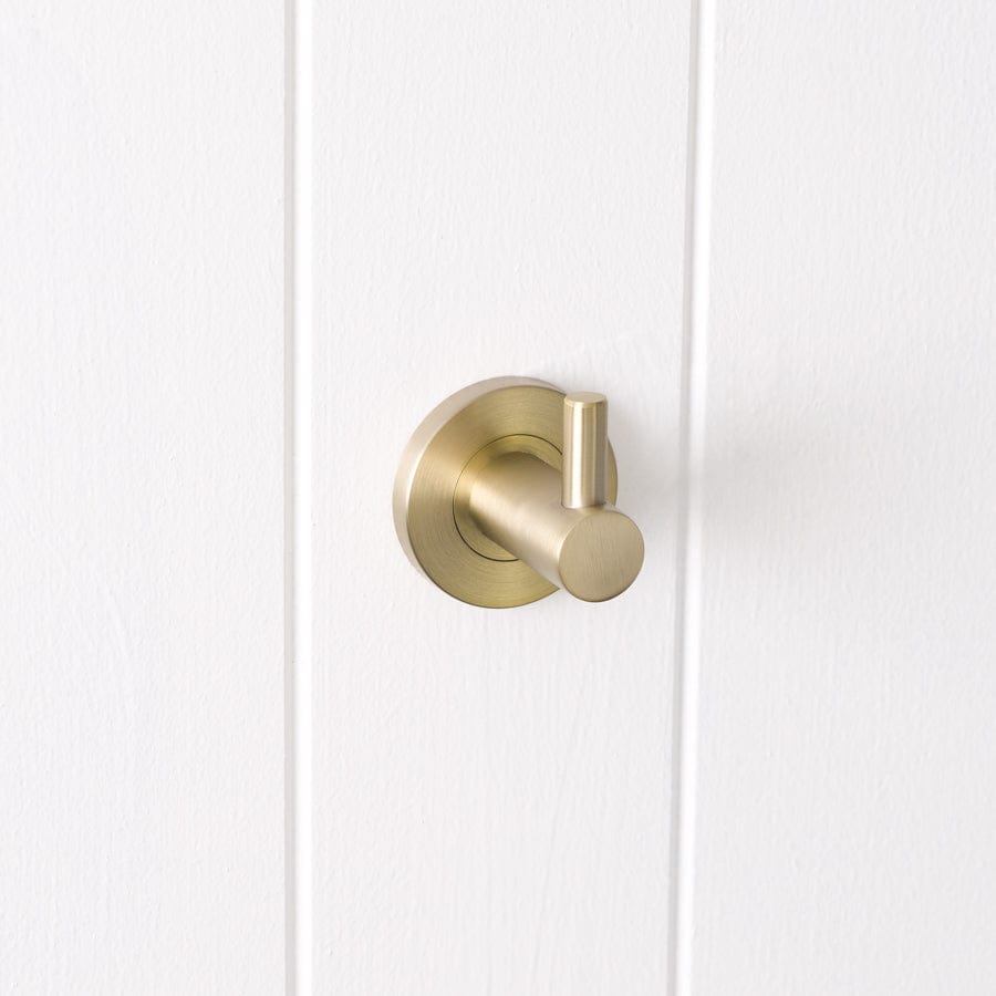 Sydney Robe Hook - Warm Brushed Nickel Finish - Heavy Duty Wall Mounted Coat Hook for Bathroom, Bedroom, or Entryway Organization