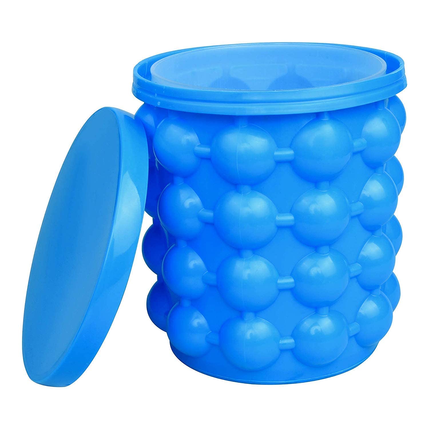 Premium AWJ Silicone Ice Cube Mold & Ice Bucket - 2-in-1 Round Ice Maker for Whiskey, Cocktails & Beverages | Portable Freezer Tray for Home Bars, Parties & Outdoor Use