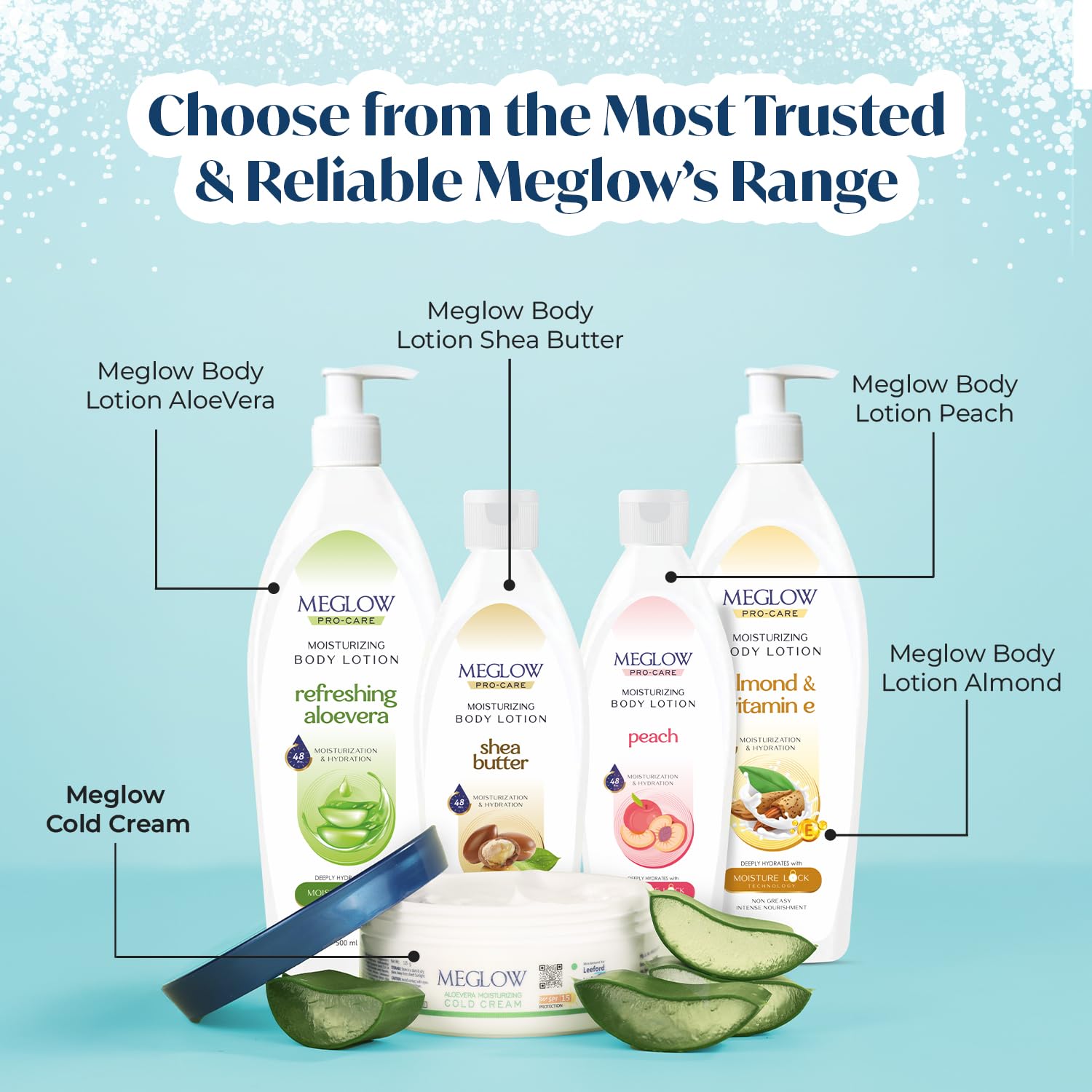 Meglow Aloe Vera Moisturizing Cold Cream with SPF 15 - Hydrating Winter Cream for Dry Skin - Pack of 2 (125g Each) - Perfect for Daily Skincare Routine & Extreme Weather Protection