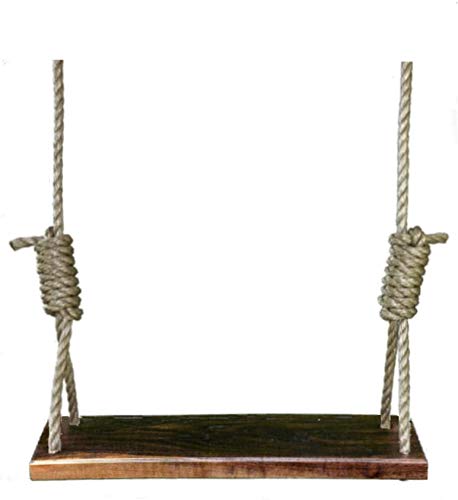 Premium 36 Inch American Black Walnut Wooden Tree Swing - Heavy Duty Outdoor Swings for Backyard, Garden & Patio - Natural Wood Rope Swing for Kids & Adults - Perfect for Relaxing, Playing & Family Fun
