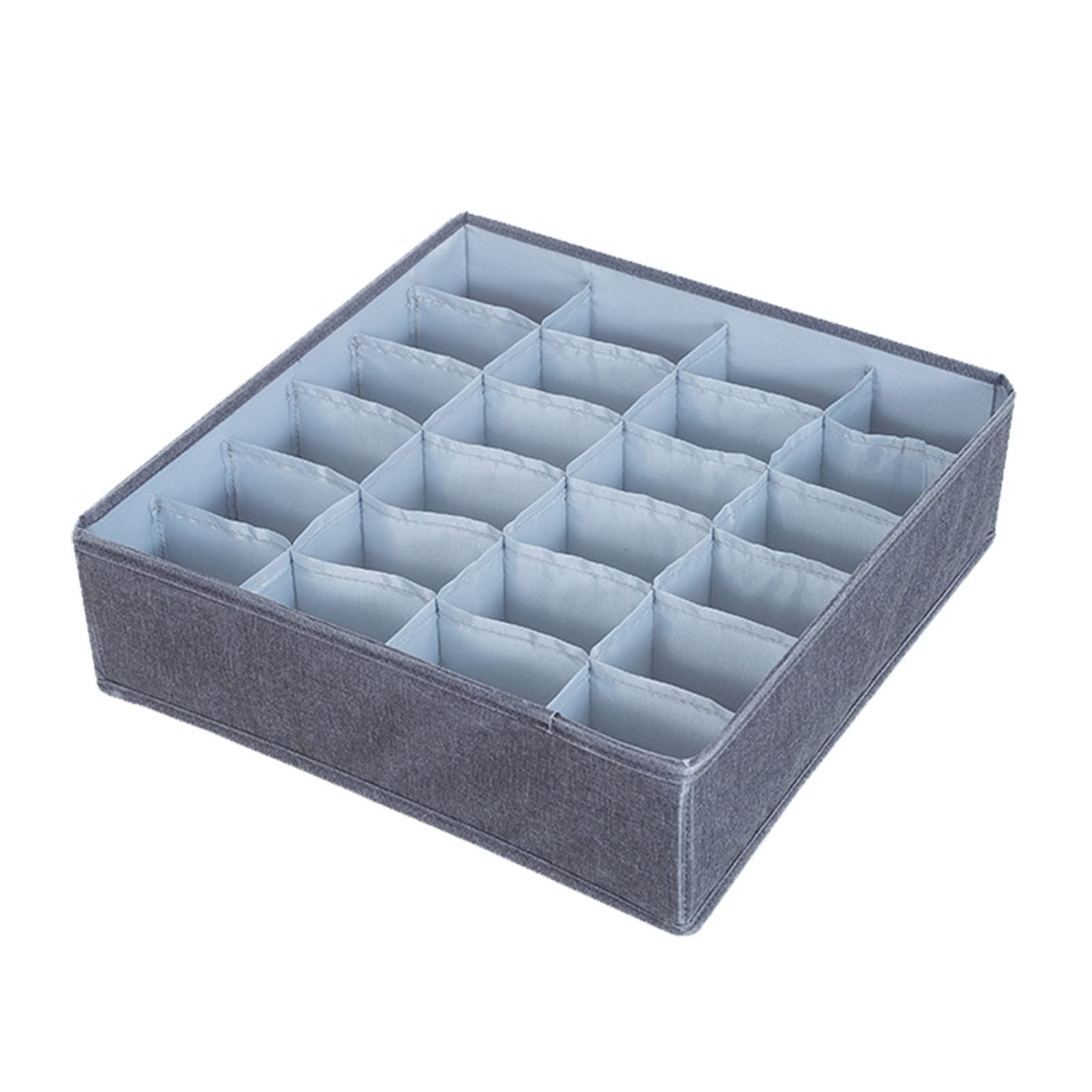 Foldable Socks Storage Box - Washable Linen Organizer for Travel & Home (Grey)