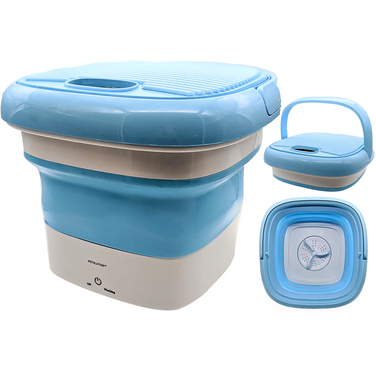Portable Mini Washing Machine for Clothes - Foldable Collapsible Bucket Washer for Underwear, Socks & Small Laundry | Perfect for Camping, RV Travel, Apartments & Small Spaces | Compact & Space-Saving Design