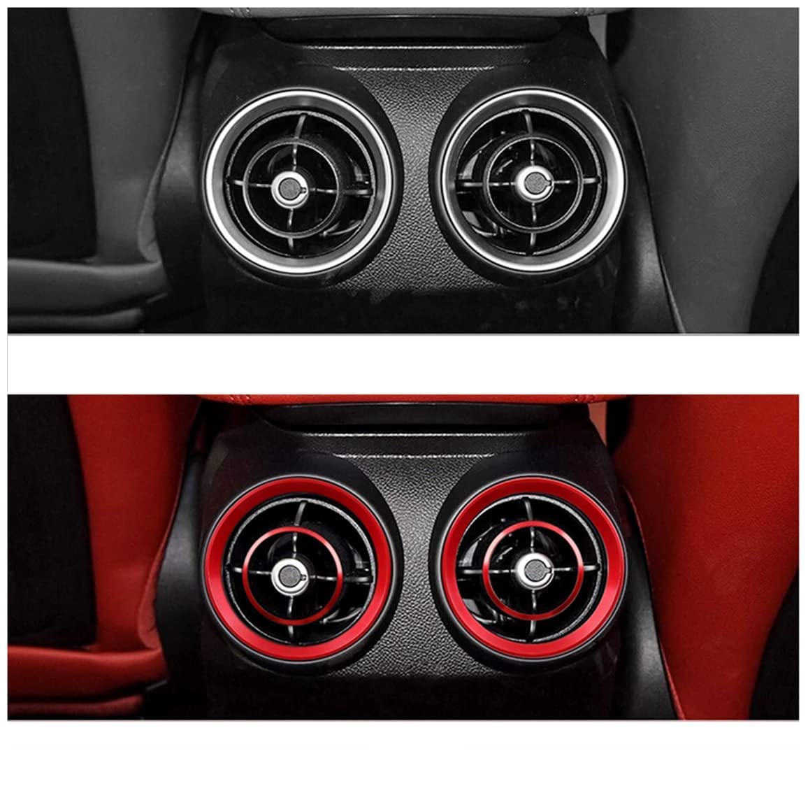 Alfa Romeo Giulia Stelvio Interior Upgrade Kit - Red Alloy Vent Rings (2015-2023) for Car Customization