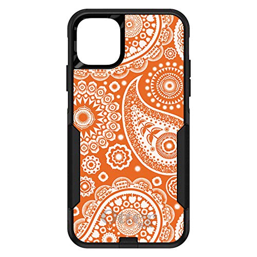 Orange White Paisley On Black Case