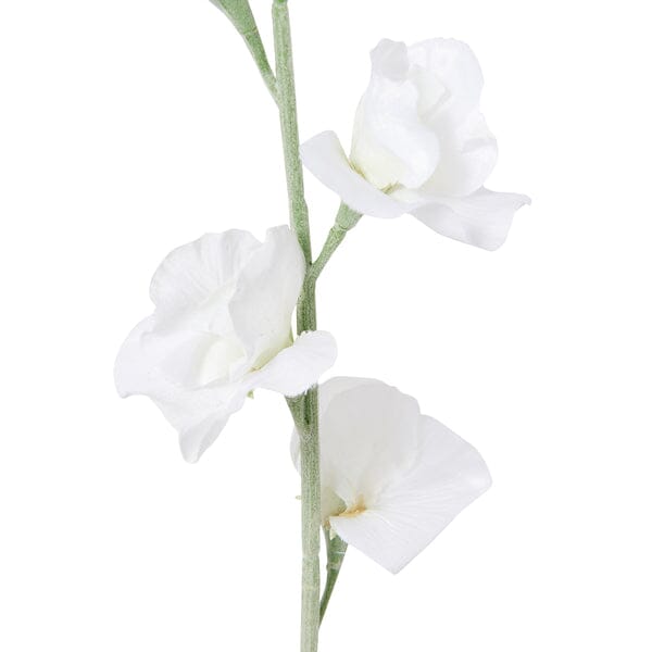 Sweetpea White Artificial Flowers - Realistic Fake Floral Decor for Home, Wedding, Party & Office Decoration