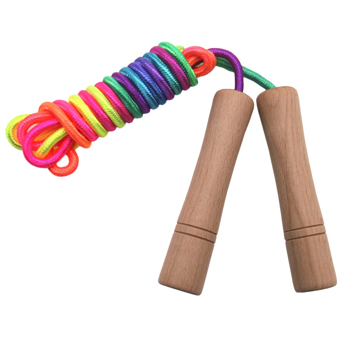 Best Adjustable Cotton Braided Jump Rope for Kids with Wooden Handle - Perfect for Fitness, Exercise, and Playtime at Home, School, or Gym