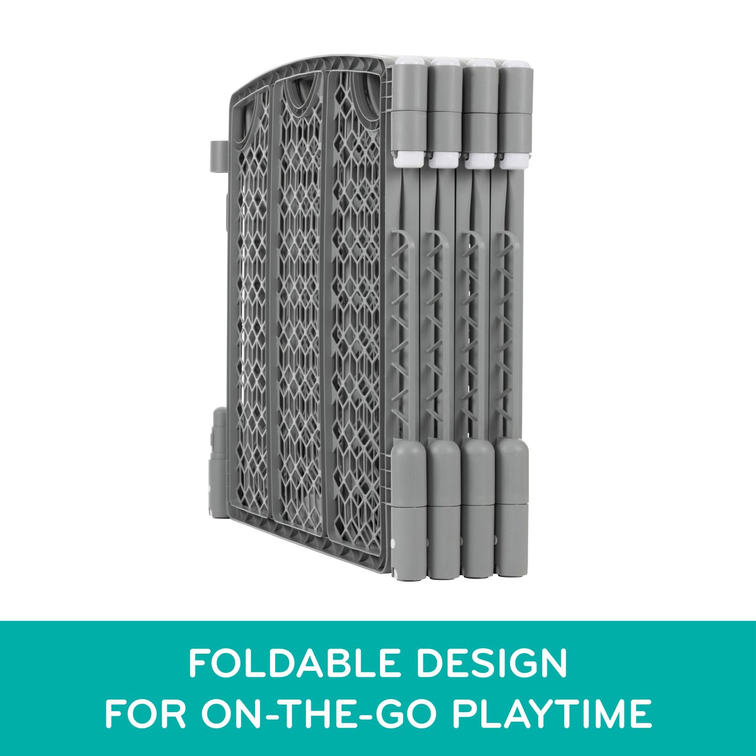 Evenflo Versatile Play Space Adjustable Baby Playpen - 8 Panel Safety Gate for Toddlers & Infants (Cool Gray) | Indoor Play Area, Nursery Room, Living Room Childproofing
