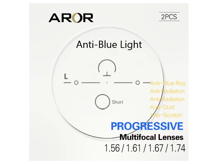 Progressive Vision Anti Blue Light Clear Lenses for Computer & Digital Screen Use - Reduce Eye Strain & Fatigue for Work, Gaming, and Reading