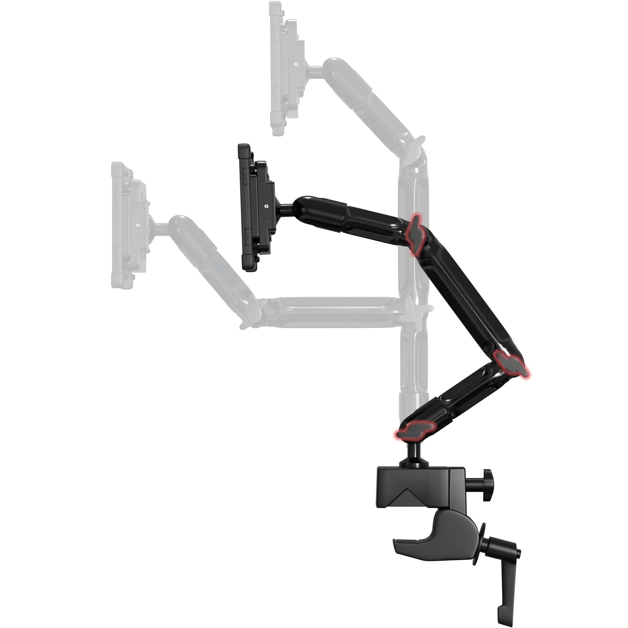 Custom Flex Desk Clamp Mount with Wireless Charging Case Kit - Adjustable Phone Holder for Office, Home & Gaming Setup - Compatible with iPhone & Android Devices