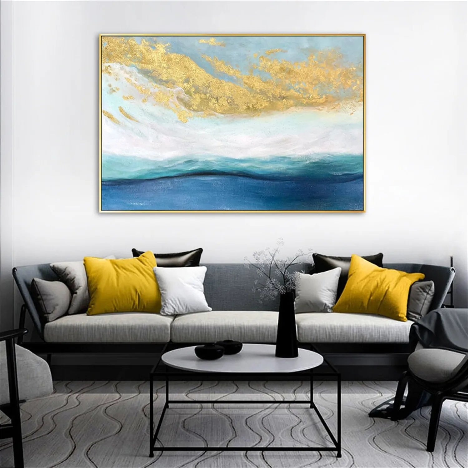 Ocean and Sky Painting #OS 177 - Handmade Wall Art for Home & Office Decor - Perfect for Living Room, Bedroom or Office