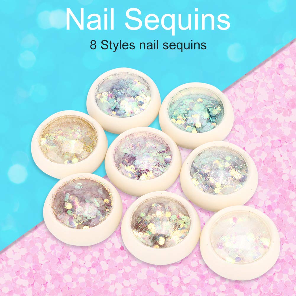 Easy Apply Nail Art Sequins - Bright Salon Decor for Home DIY