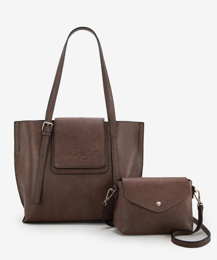 Wrangler Flap Shoulder Bag Set for Women & Men - Durable Crossbody Purse with Adjustable Strap - Perfect for Travel, Work & Everyday Use